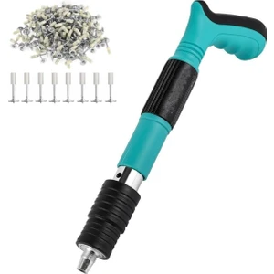 Mac&mos Mekanik Çivi Zımba Tabancası Beton ve Çelik Çivi Tabancası Tabancası (100 Adet Çivili)