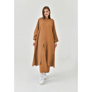 Keten Yarım Düğmeli Takım