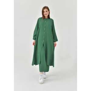 Keten Yarım Düğmeli Takım