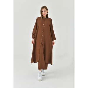 Keten Yarım Düğmeli Takım