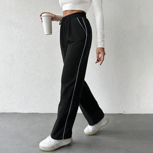 Unısex Iki Iplik Beli Lastikli Oversize Bol Paça Baggy Eşofman Altı