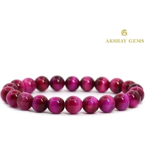 A+ Kalite | Gül Kaplan Gözü Doğal Taş Bileklik > Sertifikalı - Handcrafted