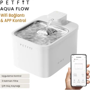 Aqua Flow 4l Çelik Hazne Wi-Fi Bataryalı Akıllı Otomatik Kedi Köpek Su Pınarı Su Çeşmesi Su Şelalesi (Ultra Sessiz+Uv Filtre+Akıllı Sensör)