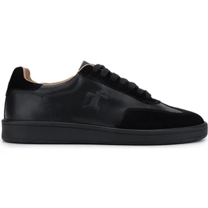 Tamer Tanca Erkek Hakiki Deri Siyah Sneakers & Spor Ayakkabı 233 5100 Erk Ayk Y25 Sıyah Dr/suet