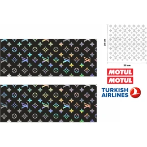 Araç Hologram Sticker Seti Kapı Direkleri+Motul Sticker+ Turkısh Airlines