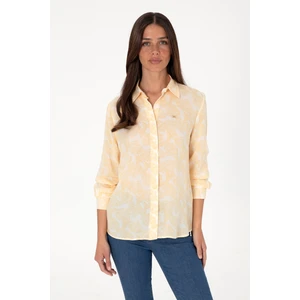 U.s. Polo Assn. Kadın Sarı Gömlek Desenli 50306414-VR044