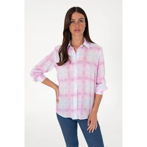 U.s. Polo Assn. Kadın Mor Gömlek Desenli 50306445-VR038
