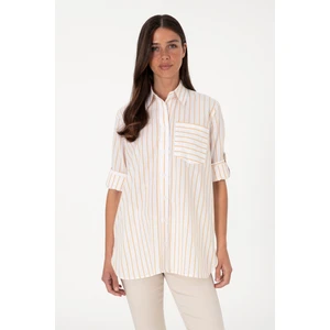 U.S. Polo Assn. Kadın Koyu Sarı Gömlek Desenli 50306471-VR094