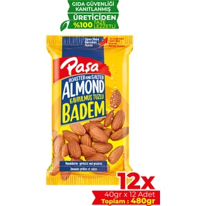Kuruyemiş Kavrulmuş Badem İçi 40 gr X 12 Adet (480 gr)