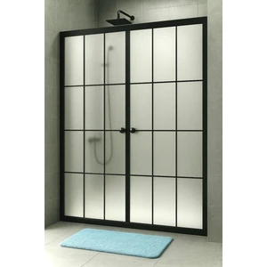 Duşakabin Ön Cephe Siyah Çizgi Komple Buzlu