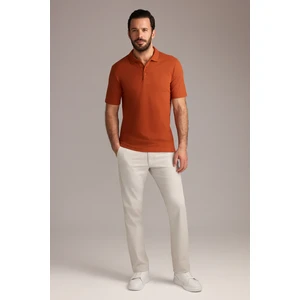 Polo Yaka Regular Fit Nakışlı Pamuklu Tişört