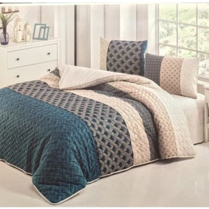 Turkuaz 4 Mevsim Kapitoneli Çift Kişilik Yorgan Konulabil