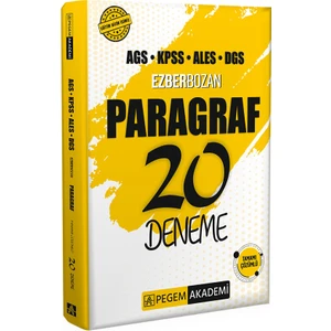 Pegem Akademi Yayıncılık  Ezberbozan Paragraf Deneme Kitabı 20'li Set KPSS ALES DGS Mesleki Hazırlık