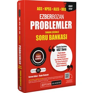Pegem Akademi Yayıncılık Ezberbozan KPSS ALES DGS Problemler Tamamı Çözümlü Soru Bankası