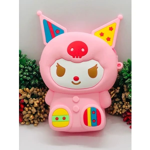 Kuromi Figürlü Arkası Popitli Yumuşak Cüzdan Çanta Askılı