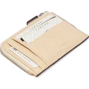 Krem Hakiki Deri Unisex Kredi Kartlık - S1KK00000265-N30