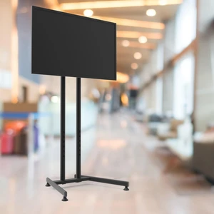 ALPIN TV/Fuar Standı Sabit Ayaklı Metal TV Ünitesi 40” inç – 75” inç 