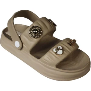 Akınalbella Siyah Beyaz Gri Kadın Taşlı Deniz Havuz Plag Gündelik Arkası Geçkili Terlik Topuk Boyu 4cm