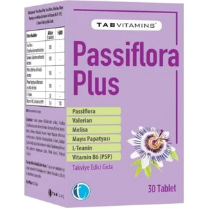 Passiflora Plus 30 Tablet Pasiflora Valerian Melisa Papatya L-Teanin