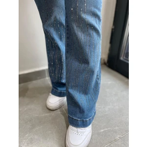 Ispanyol Paça Taş Işlemeli Kot Pantolon 4000