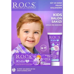 Kids Balon Sakızı Tadında 4-7 Yaş Florürsüz Diş Macunu 45 ml