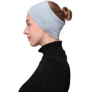 Kadın Penye Dikişsiz Tesettür Bandana Bone Spor Saç Bandı - Koyu Firuze