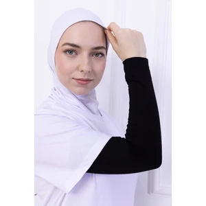 Likralı Penye Kolluk Siyah - Pratik Kadın Tesettür Düz Namaz Kolluğu 1 Çift 40CM Viskon Hijab