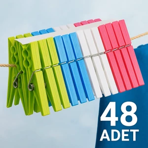 48 Adet Çamaşır Mandalı Karışık Renkler