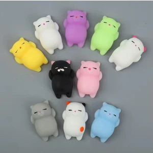 10 Adet Kedi Hayvan Figürlü Sukuşi Squishy Oyuncak (Farklı Renkler)