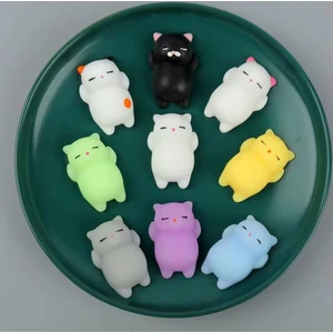 5 Adet Hayvan Figürlü Kedi Sukuşi Squishy Oyuncak Renkli