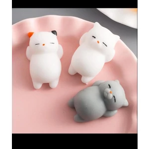Squishi Figür Seti 3 Adet Yumuşak Kedi Temalı Hediyelik Eğlenceli Oyuncak