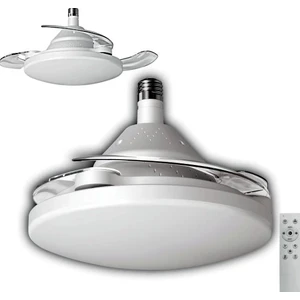 Dolunay Fan Gizli Açılır Hayalet Pervaneli 72W Ledli E-27 Duy A Takılabilen 3 Kanatlı Kumandalı Tavan Vantilatörü
