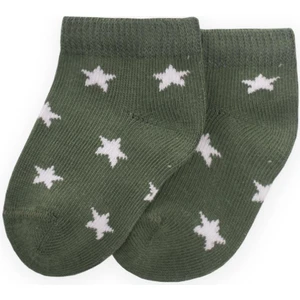 Yıldız Desenli Bebe Patik Çorabı 0-4 Yaş Haki Yeşil