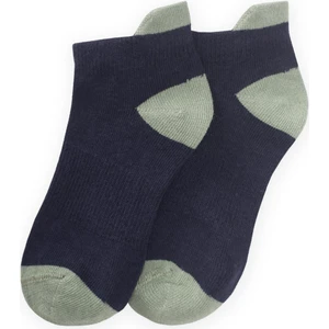 Zemini ve Burnu Toprak Rekli Çocuk Patik Çorap 5-12- Lacivert-Çağla