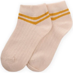 Zemin Ham  Bilekleri Çizgili Çocuk Patik 5-12 Yaş Hardal Sarı