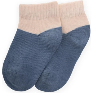 Iki Renkli Bebe Patik Çorabı 0-4 Yaş Indigo Mavi