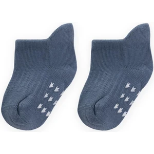 Abs Baskılı Bebe Patik Çorabı 0-4 Yaş Indigo Mavi