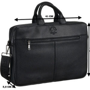 Vegan Deri Unisex Laptop, Evrak Çantası - Siyah