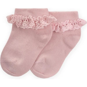 Dantalli Bebe Patik Çorabı 0-4 Yaş Pudra