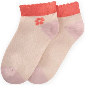 Topuk Burnu Renkli Çocuk Patik Çorabı 5-12 Yaş Pudra - Yavruağzı