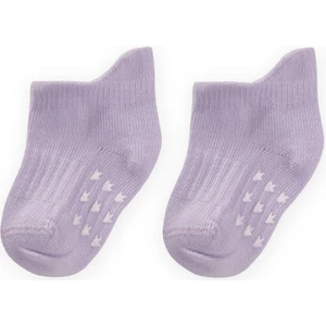 Abs Baskılı Bebe Patik Çorabı 0-4 Yaş Lila