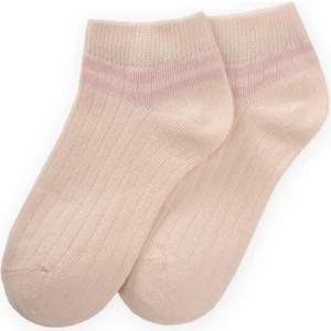 Zemin Ham Bilekleri Çizgili Çocuk Patik 5-12 Yaş Pudra