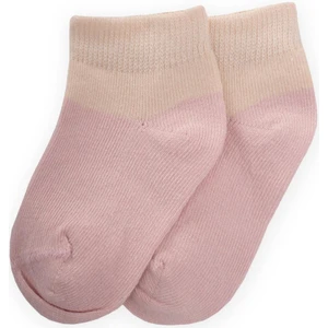 Iki Renkli Bebe Patik Çorabı 0-4 Yaş Pudra