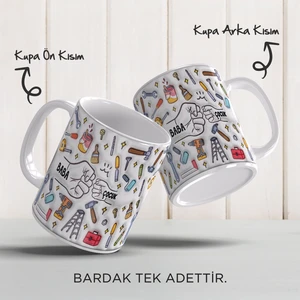 Babalar Günü Kişiye Özel Isimli, 3D Tasarımlı, Hediye Porselen Kupa