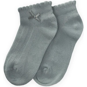 Kabartma Fiyoklu Çocuk Patik Çorap 5-12 Yaş Mint Yeşil