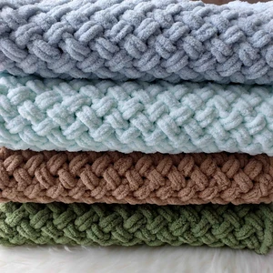 A&D Handmade El Örgüsü Puffy Peluş Bebek Battaniyesi>Bebek odası>100*100 cm