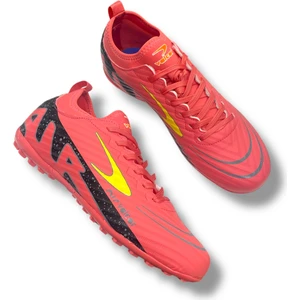 Valcor Çoraplı Halısaha Çim Saha Ayakkabı Pembe Siyah Desenli