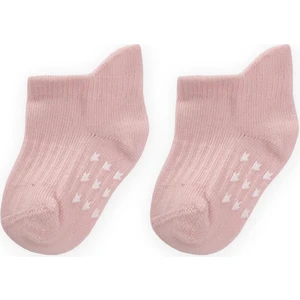 Abs Baskılı Bebe Patik Çorabı 0-4 Yaş Pudra