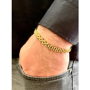 Rolex Model Sade Ince Şık Çelik Paslanmaz Erkek Bileklik 21 Cm-3,5mm