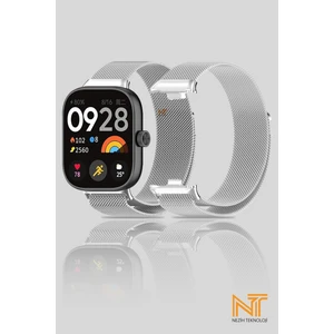 Xiaomi Redmi Watch 4 / Redmi Watch 5 Uyumlu Milanes Hasır Örgü Metal Kordon